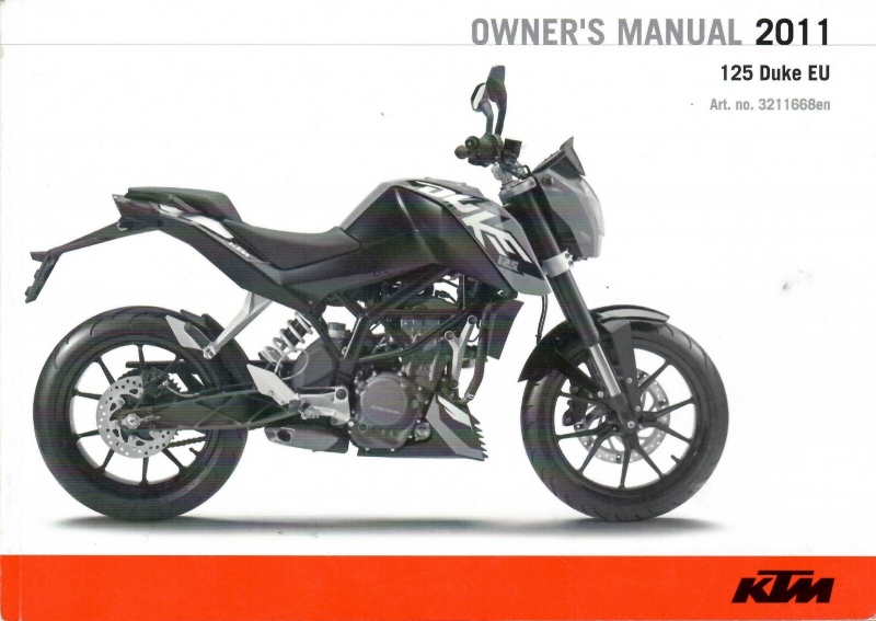KTM (Original OE) - KTM Duke 125 owner´s manual Fahrerhandbuch Bedienungsanleitung 3211668en - Bild  von 2