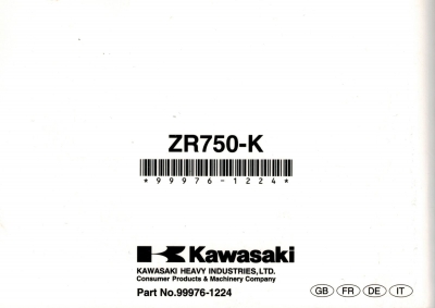 Kawasaki (Original OE) - KAWASAKI Z750 Z750S ZR750J Betriebsanleitung Fahrerhandbuch 99976-1224 - Bild 2 von 2