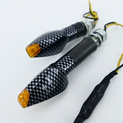 LED Blinker 4 Stück Motorradblinker Licht Quad Roller E11 Carbon Optik - Bild 3 von 6